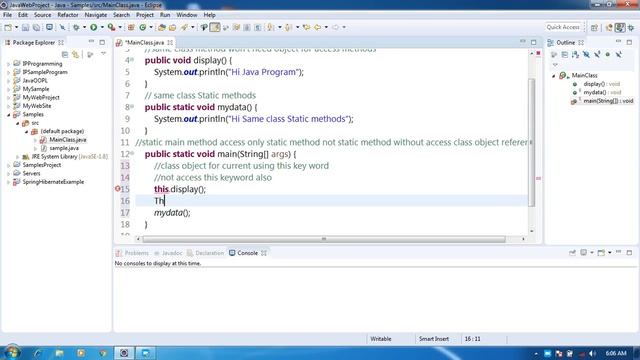 How to Access Static method into Non Static method including Main Method using Java Tricks смотреть онлайн