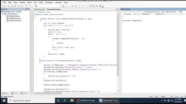 Bubble, Insertion and Selection Sort | Java Jcreator смотреть онлайн