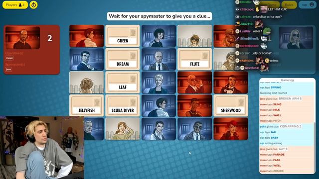 XQc Plays CODE NAMES With Moxy, Jesse & Poke! #1