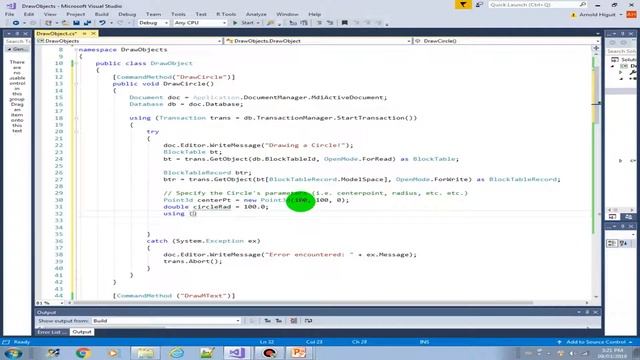 Creating a Circle in AutoCAD using C#.NET смотреть онлайн