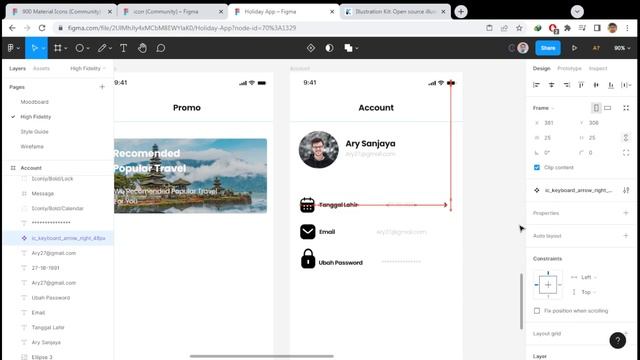 5. High Fidelity Holiday App Design Using Figma - Part 12(Finish) Account Screen смотреть онлайн