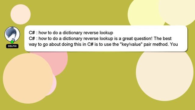 C# : how to do a dictionary reverse lookup смотреть онлайн