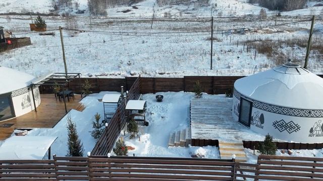 Юрта с высоты птичьего полета | Глэмпинг Hut House