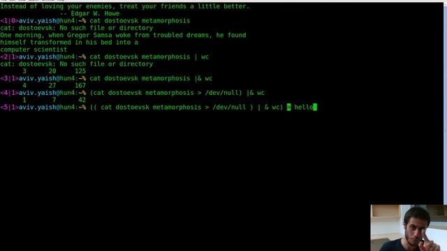 Shell tutorial part 15: combining pipelining and input/output redirection смотреть онлайн