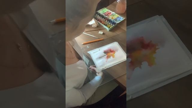 Осенние мотивы. Рисуем открытку акварелью. смотреть онлайн