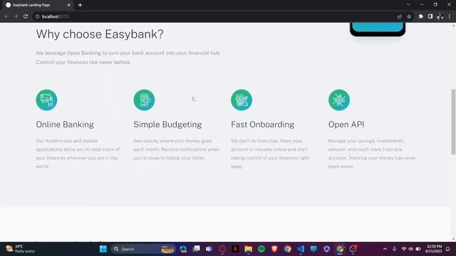 EasyBank Landing Page in React смотреть онлайн