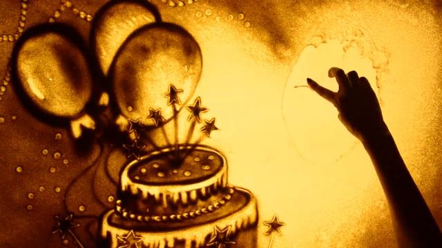 Песочная анимация! Открытка "С Днем Рождения, сестра!" (с портретом) смотреть онлайн