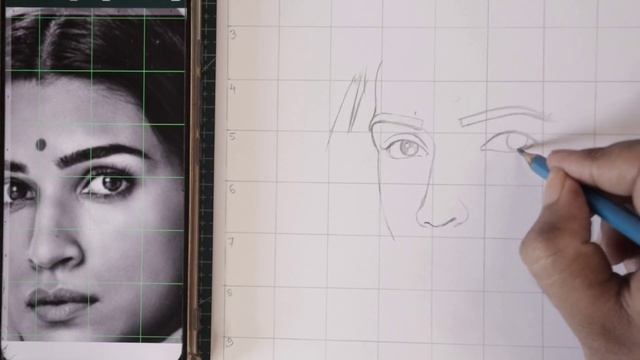 Kriti Sanon Outline Drawing by Grid Method | Tutorial for beginners ? | #adipurush #siddhartharts смотреть онлайн