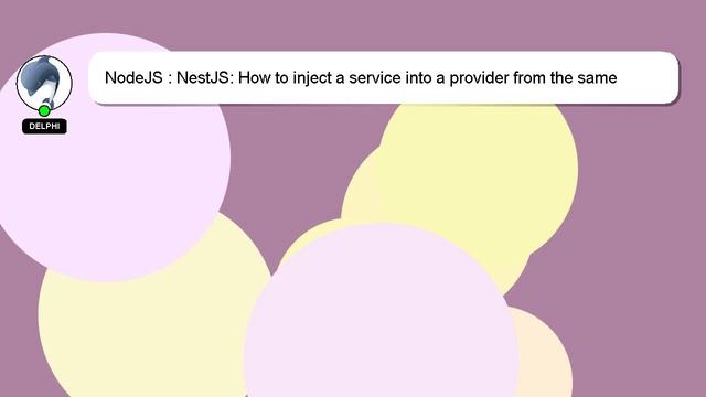 NodeJS : NestJS: How to inject a service into a provider from the same module? смотреть онлайн