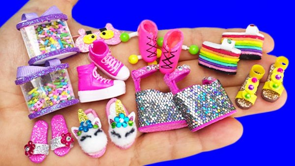 48 DIY MINIATURE SHOES, MINI FOOD, MINIATURE CLOTHES FOR BARBIE AND DOLLHOUSE CRAFTS COLLECTION !!!