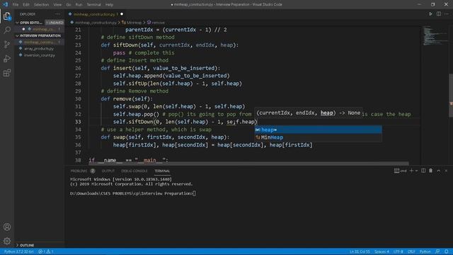 MinHeap Construction(Logic + Code) || Interview Question 3(Code Part) смотреть онлайн