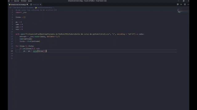 Sumar las columnas de archivo .csv excel en Python sin numpy ni pandas смотреть онлайн