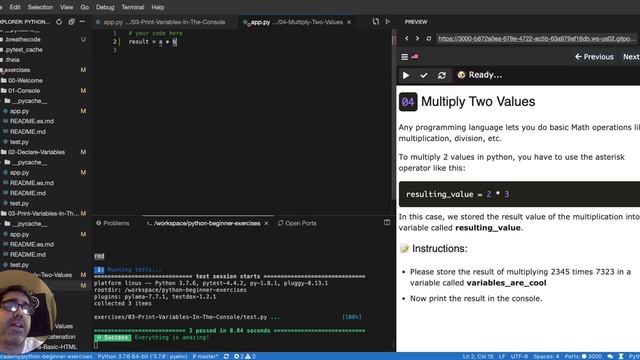 04 Multiply two values - Python Tutorial for Beginners (Interactive and Auto-graded) смотреть онлайн