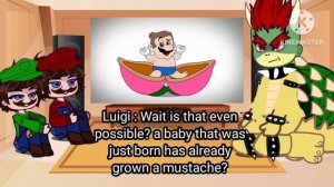 Mario, Luigi and Bowser react to The Evolution Of Mario ( Gacha Reaction )