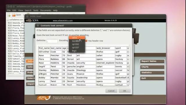 Importing CSV data into SOFA Statistics смотреть онлайн