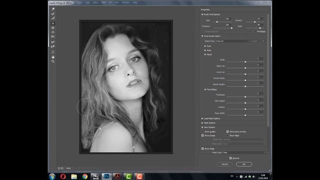 Уроки Фотошопа. Adobe Photoshop. Урок 22. Фильтр Liquify. Коррекция портрета с помощью фильтра. смотреть онлайн