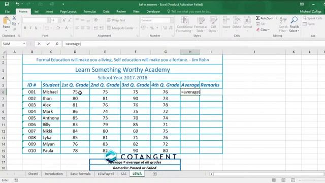 Cotangent Live Stream Basic Excel смотреть онлайн
