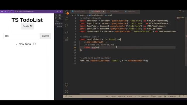 Html Css JavaScript TypeScript Todo List. смотреть онлайн