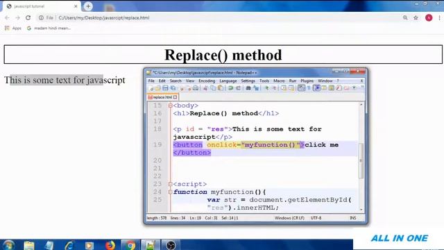 replace ( ) method in JavaScript in Hindi ll JavaScript tutorial for beginners to advanced ll смотреть онлайн