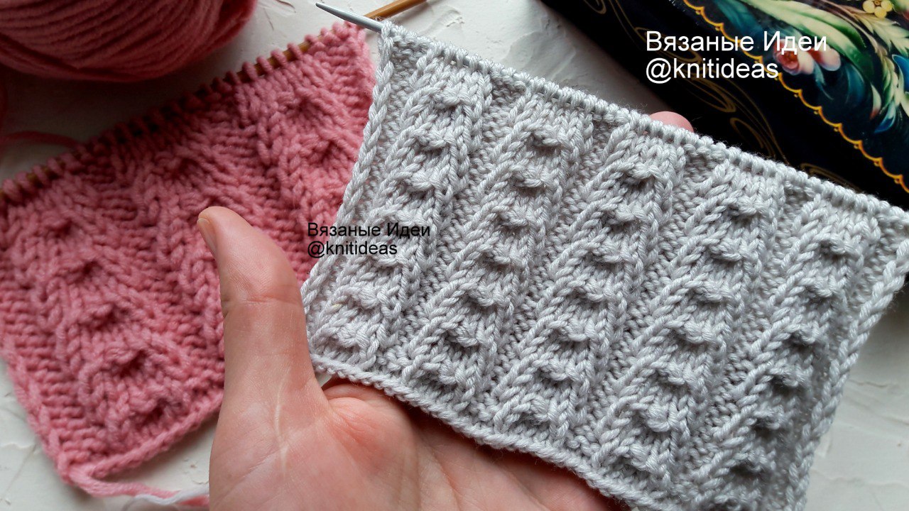 Красивый узор для шапок, свитеров, кардиганов смотреть онлайн