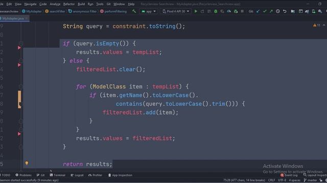 ANDROID - RECYCLERVIEW TOOLBAR SEARCH FILTER || TUTORIAL IN JAVA смотреть онлайн