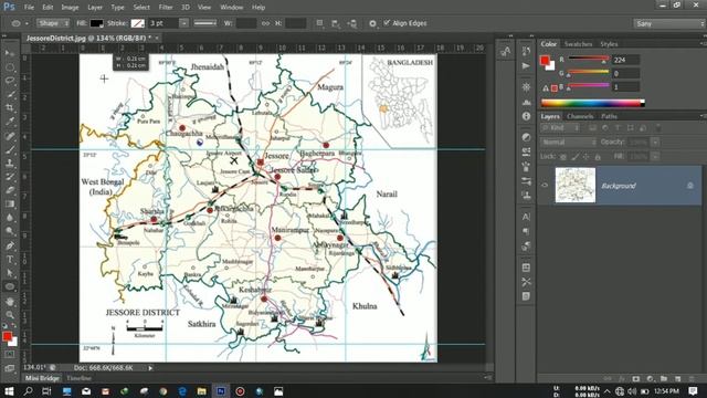 GIS Tutorial 05- Georeferencing using Adobe Photoshop CS6 part 2 смотреть онлайн
