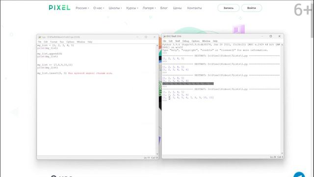 Списки в Python _ Бесплатный курс программирования для детей на Python от школы Pixel _ Урок Python