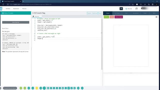 3.7.8 French Flag codehs python смотреть онлайн