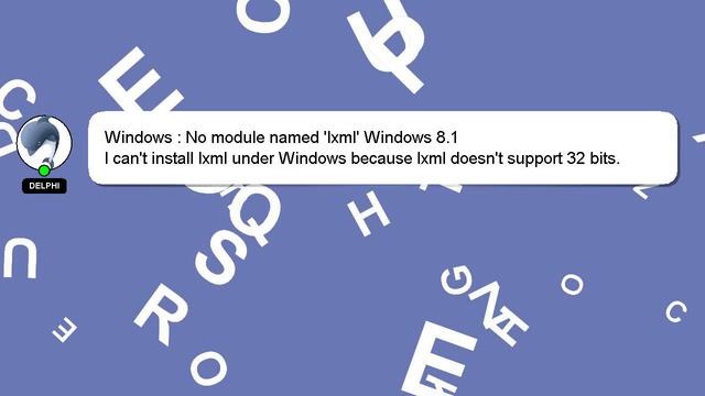Windows : No module named 'lxml' Windows 8.1 смотреть онлайн