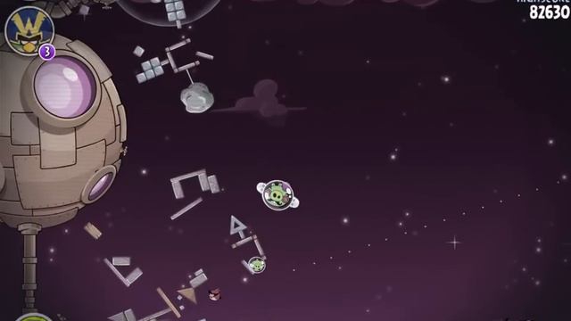 Angry Birds Space Brass Hogs Level M9-25 Mirror World 3 Star Walkthrough смотреть онлайн