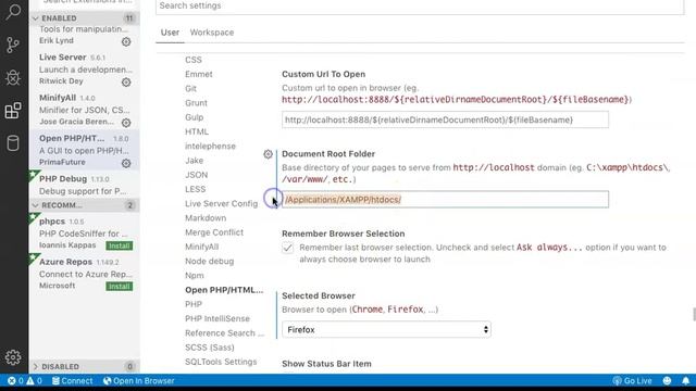 VS Code Open PHP/HTML/JS in Browser extension for Mac смотреть онлайн