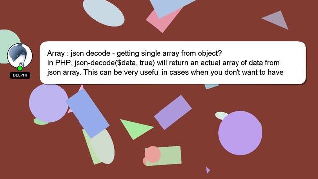 Array : json decode - getting single array from object? смотреть онлайн