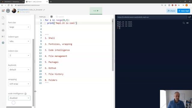 Start coding python with no install using repl.it смотреть онлайн