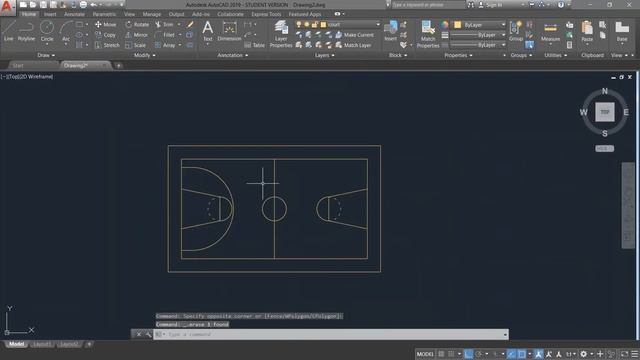 How to design a basket court on AutoCAD смотреть онлайн