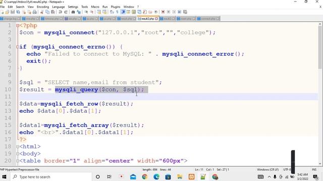 PHP INSERT ,FETCH AND DISPLAY THE DATA FROM DATABASES смотреть онлайн