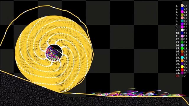Escape From The Rolling MIKAN - Survival Marble Race In Algodoo