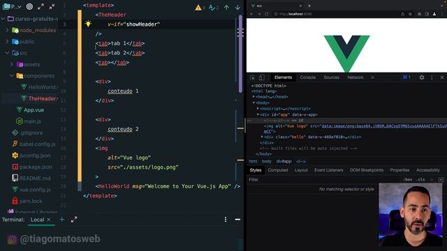 Curso gratuito Vue.js 3 INTRO #4 - Declarações condicionais (diretiva v-if v-show) смотреть онлайн