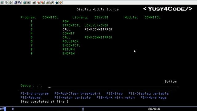 Commit & Roll Back in RPGLE - Example | yusy4code смотреть онлайн