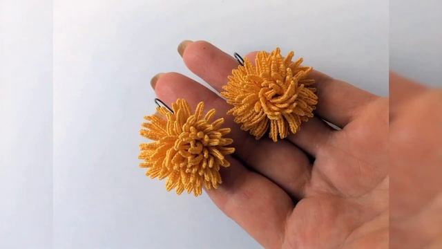 Chrysanthemum earrings. Серьги Хризантемы #artnodus смотреть онлайн