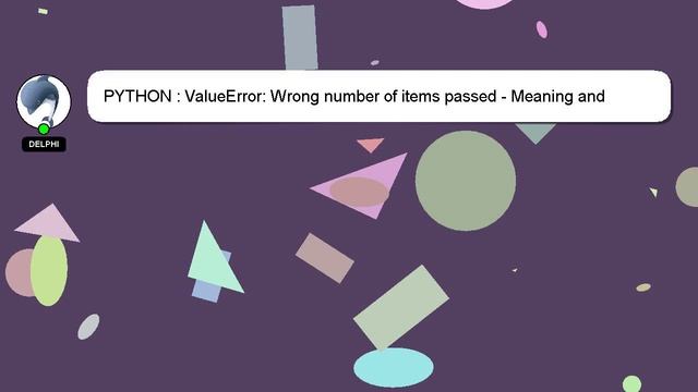 PYTHON : ValueError: Wrong number of items passed - Meaning and suggestions? смотреть онлайн