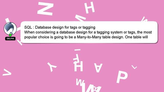 SQL : Database design for tags or tagging смотреть онлайн