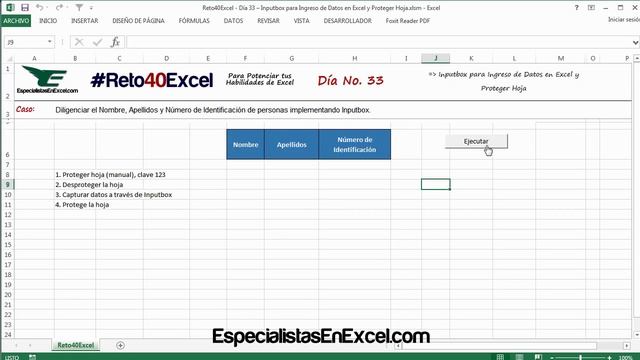 Reto40Excel - Día 33 – Inputbox para Ingreso de Datos en Excel y Proteger Hoja смотреть онлайн