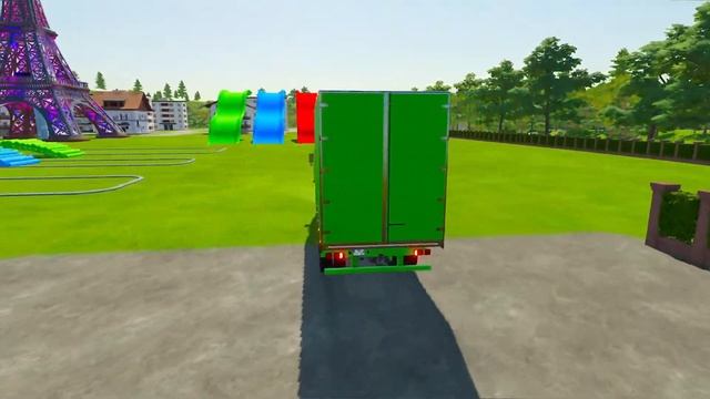 TRANSPORT OF COLORS ! AUDI POLICE & AMBULANCE TRANSPORTING BY COLORED TRUCKS ! Farming Simulator 22 смотреть онлайн