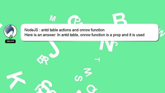 NodeJS : antd table actions and onrow function смотреть онлайн