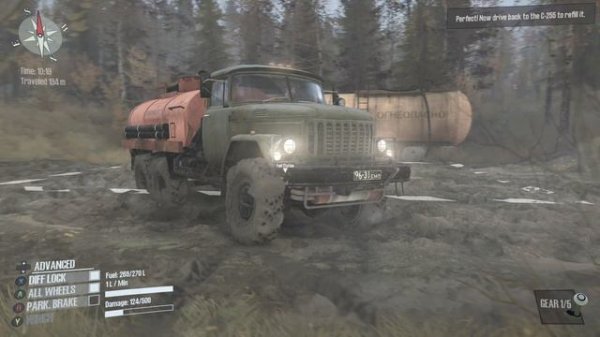 Spintires: MudRunner American Wilds | Challenge 2 - Repair & Refuel | Gameplay | Xbox One X