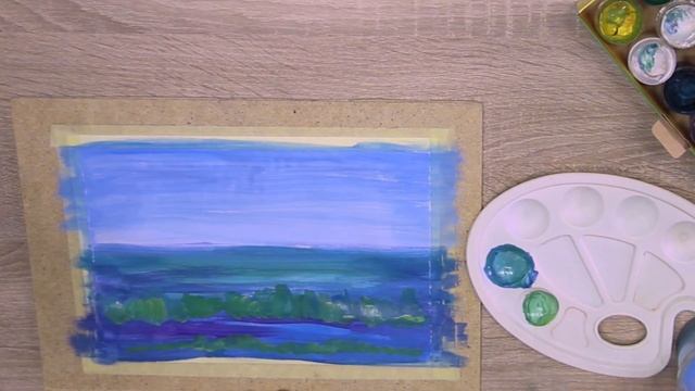 Мастер-класс «Морской пейзаж» (техника гуашь) Алиева Е.В смотреть онлайн
