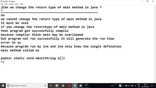 Can we Change Returntype of main method in java смотреть онлайн