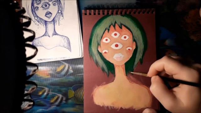 Много глаз не бывает🙂/ рисую акрилом 👁️ смотреть онлайн