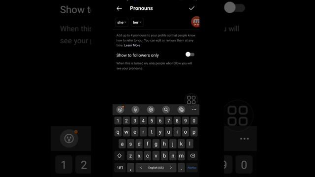 วิธีทำคำสรรพนาม She Her ในไอจี