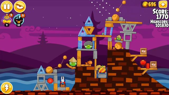 Angry Birds Seasons - Moon Festival - Level 1-5 - 104,690 - World Record! смотреть онлайн
